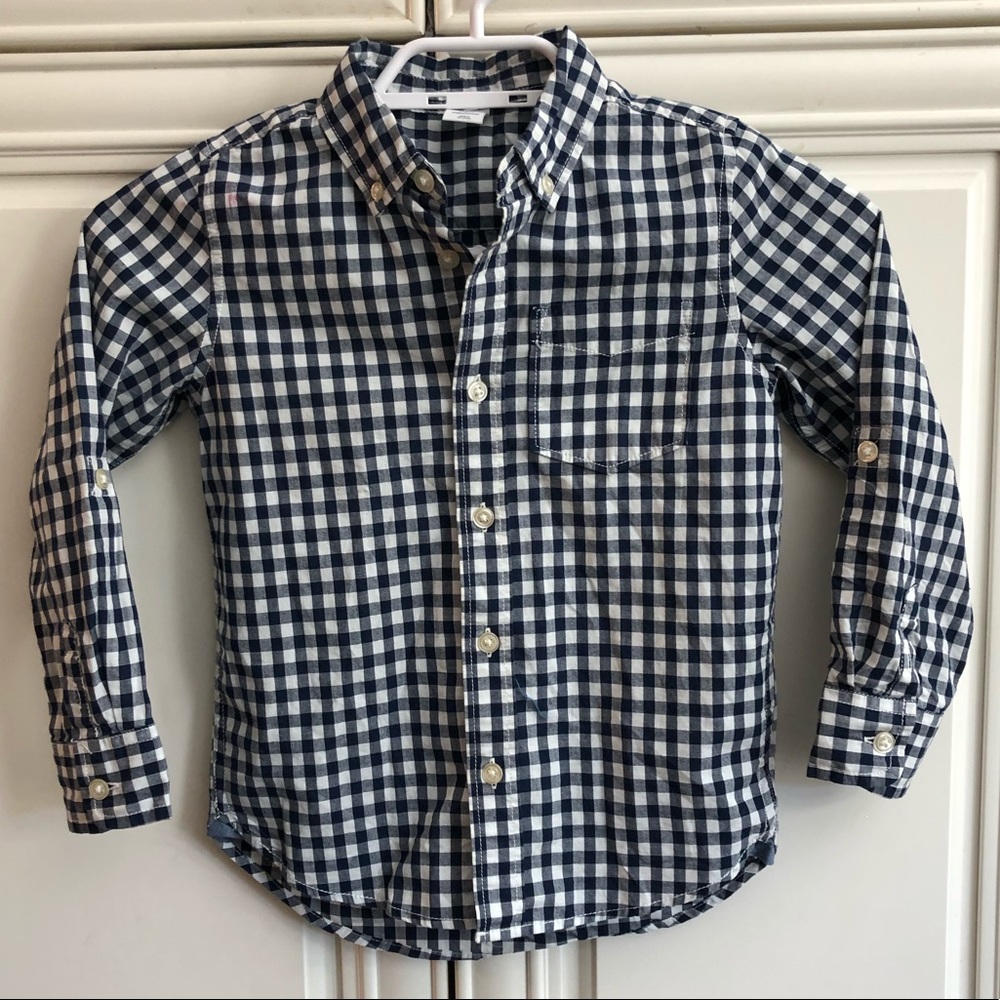 😎Gap boys youth button check shirt